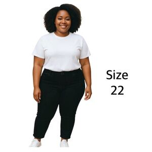 Women’s Plus Size Black Straight Leg Jeans Size 22 Stretch Denim